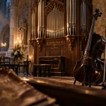 Bach Festival Gers : église du Gers avec orgue et violoncelle pour concert de Bach