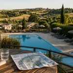 Camping 5 etoiles gers : piscine avec transats et grands emplacements