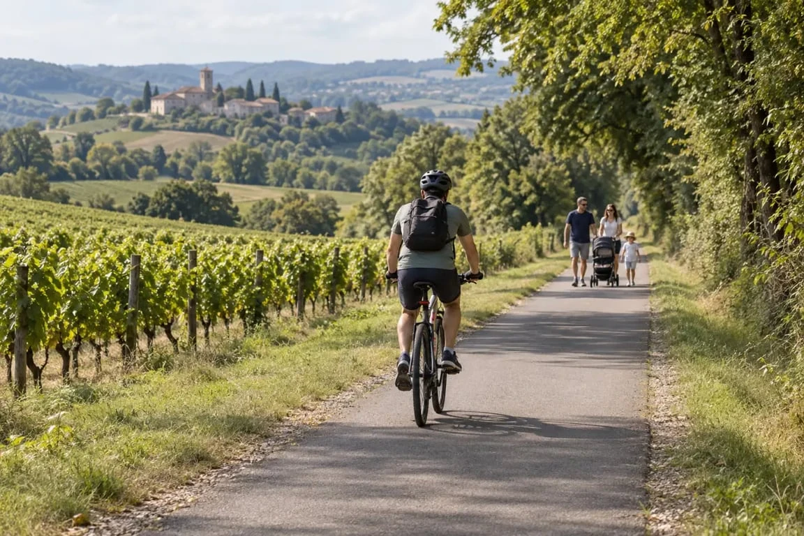 Voie verte Gers entre vignes et villages de l’Armagnac