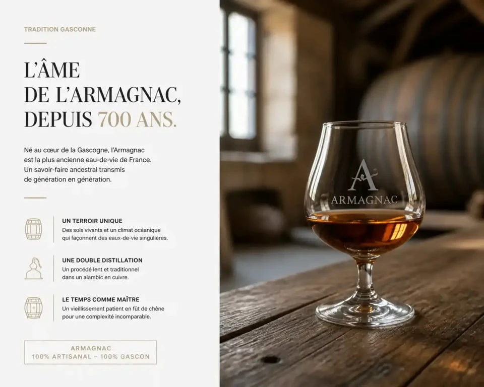 Verre d'Armagnac Baronne Jacques de Saint Pastou au domaine de Pierre et Frédérique dans le Gers