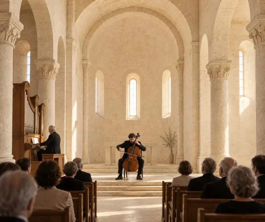 Bach Festival Gers dans une église historique du Gers avec orgue et violoncelle