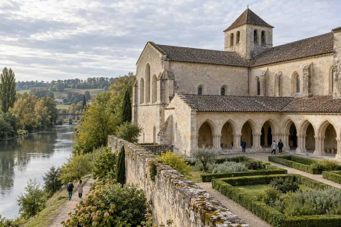 Visite patrimoine Gers à l’abbaye de Flaran au bord de la Baïse