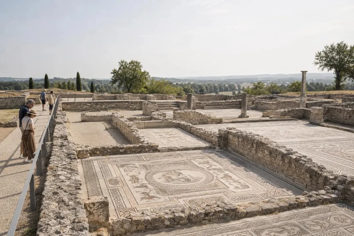 Visite patrimoine Gers sur un site archéologique gallo-romain près d’Eauze