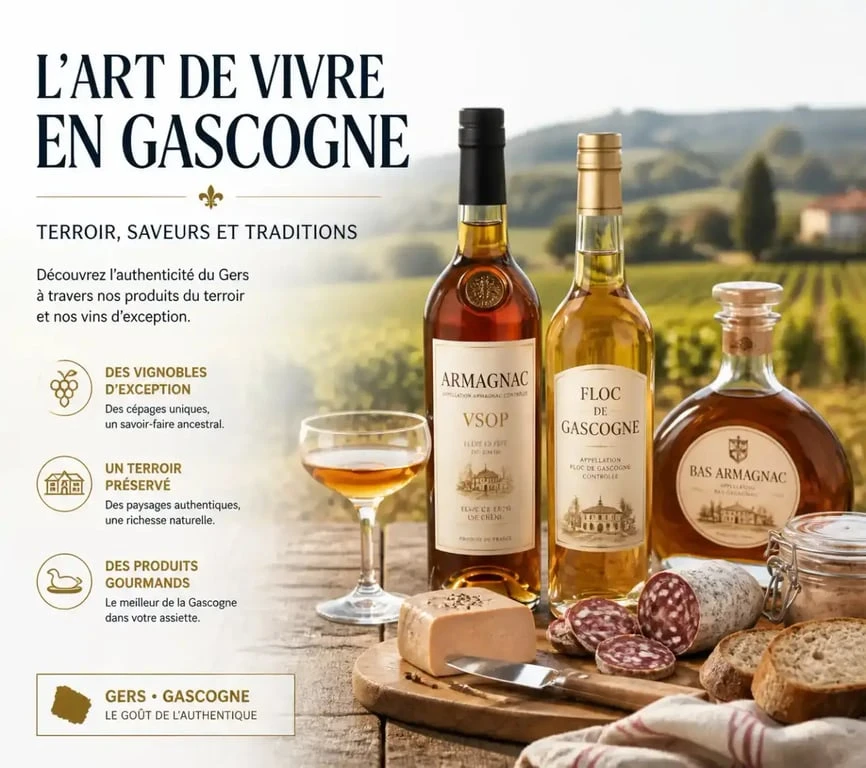 Gastronomie et produits du terroir près du château Lacoste à Lupiac