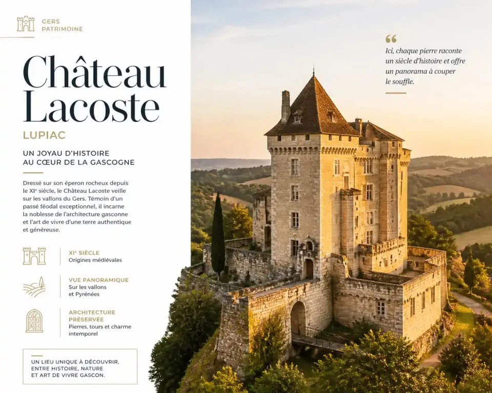 Château Lacoste à Lupiac dans le Gers, un joyau du patrimoine gascon