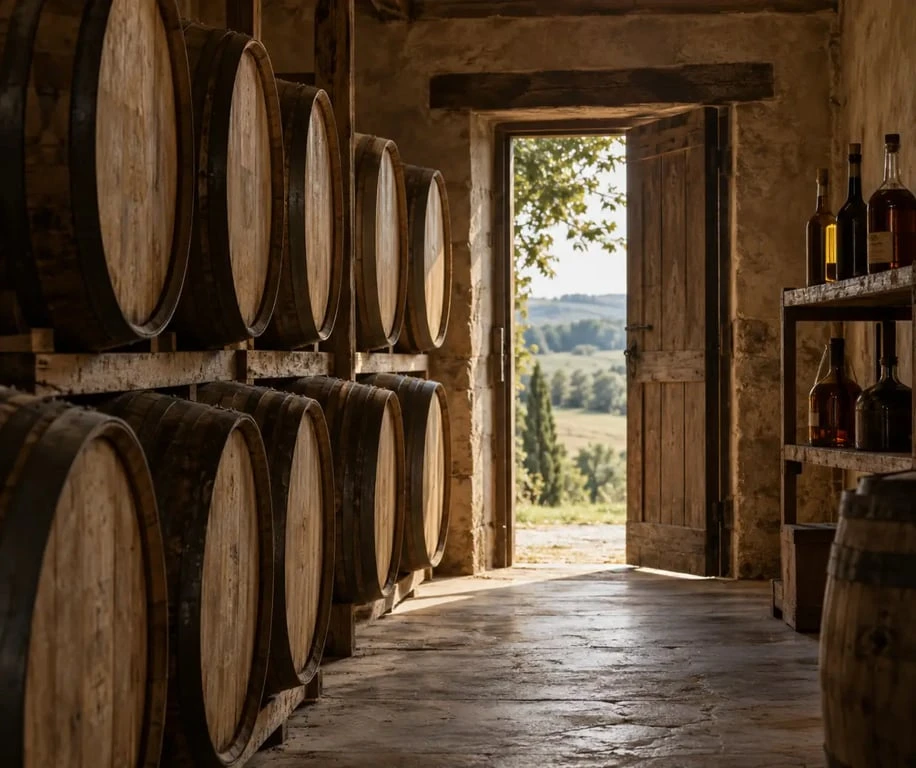 Chai traditionnel illustrant l’Armagnac à Lannepax dans le Gers
