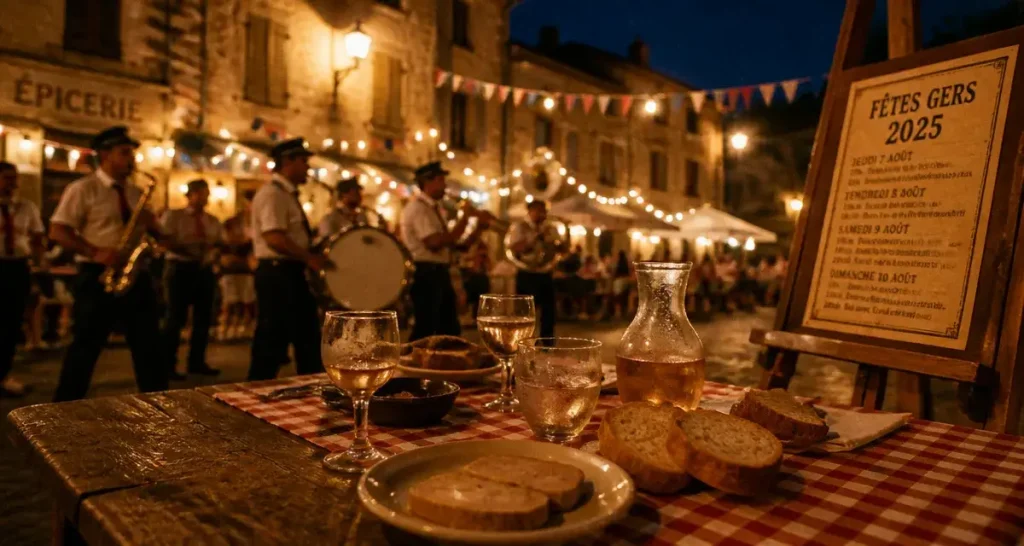 Fêtes et manifestations dans le Gers 2025 : table terroir et fanfare en village