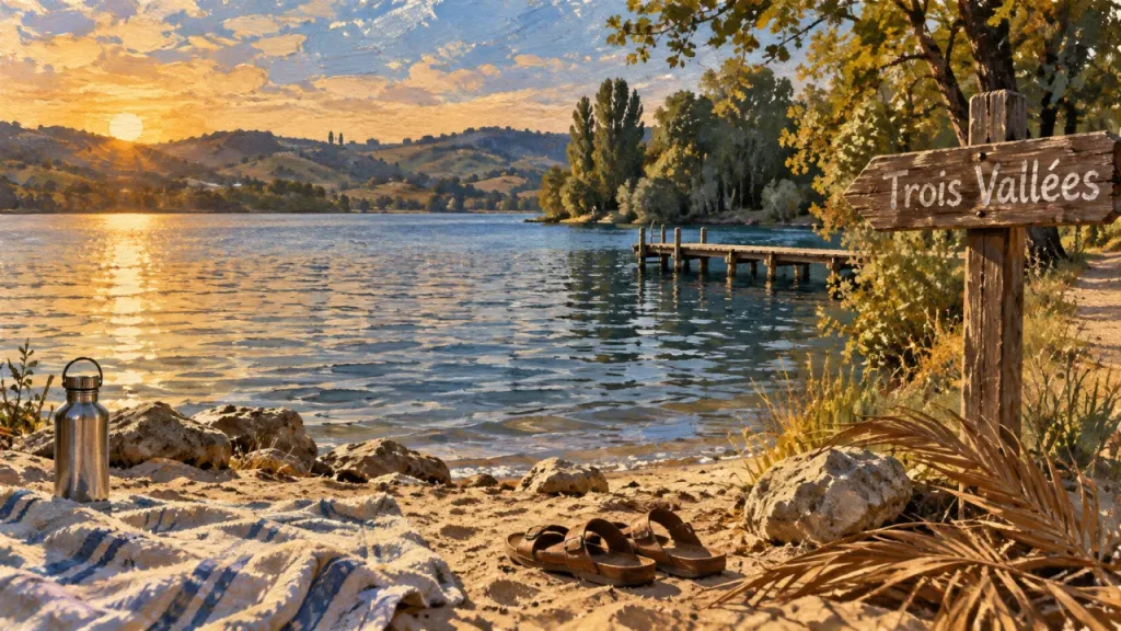 lac des trois vallee, rive paisible pour baignade et pêche à Lectoure