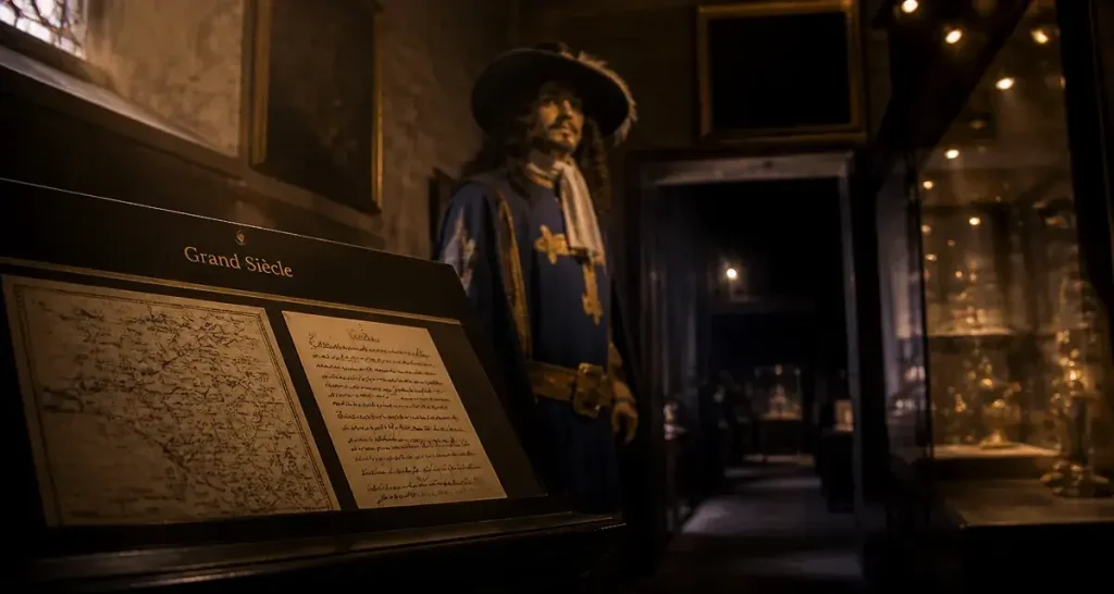 Intérieur du musée d’Artagnan à Lupiac (Gers), mannequin Grand Siècle