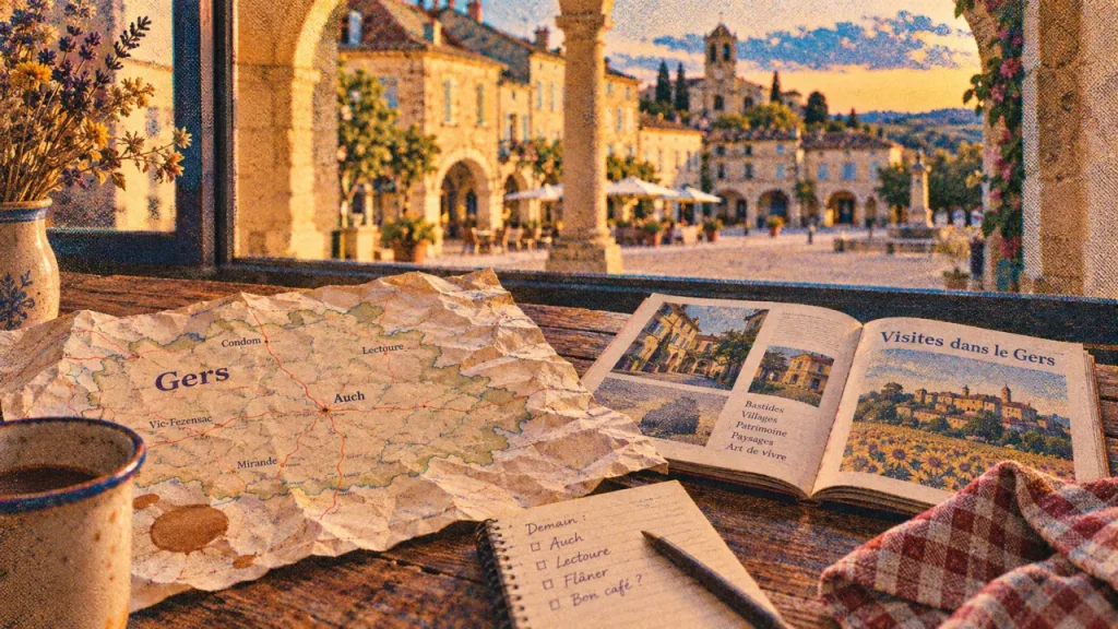 Visites Gers : carte du Gers et bastide dorée