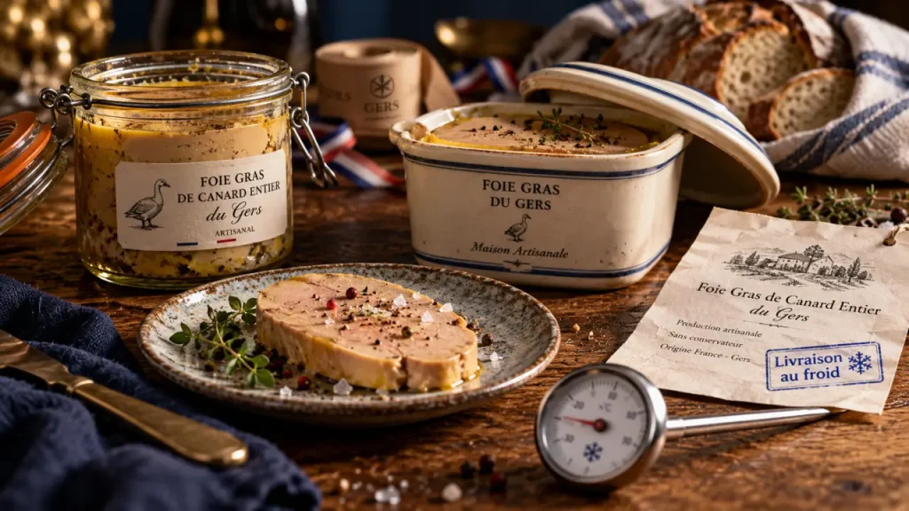 Achat foie gras Gers : bocal, terrine et livraison au froid