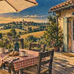Chalet gers au calme, terrasse avec vue sur le Gers