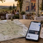 Carte Marciac pour concert gers ce week end sur table, téléphone et affiches jazz