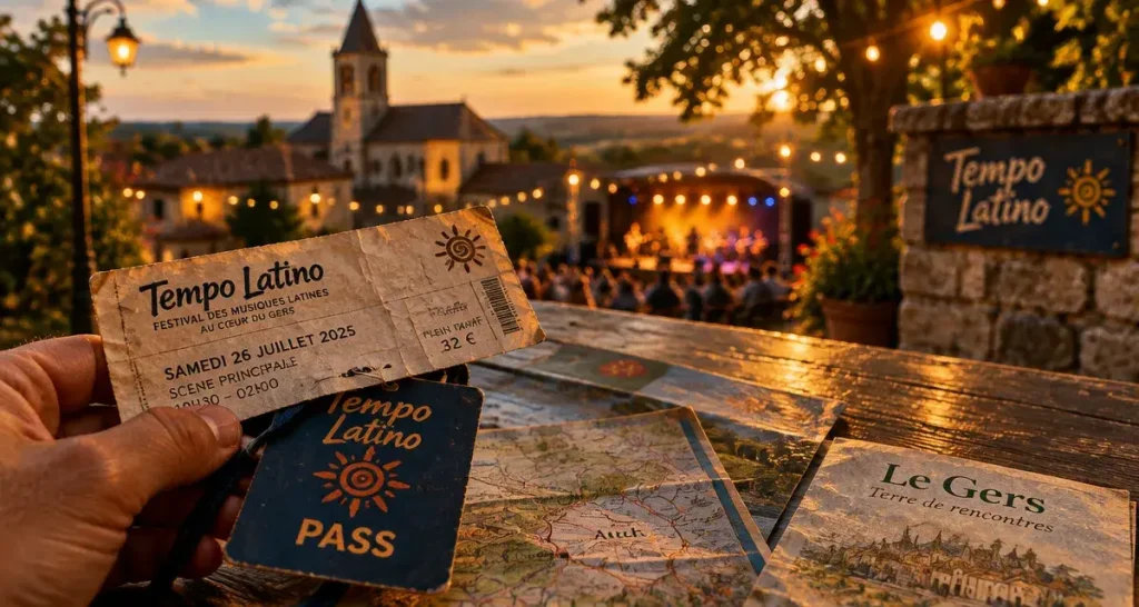 Festival gers juillet : billet et pass pour concert latino en plein air