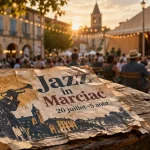 Festival Marciac Gers Jazz in Marciac 2026, affiche froissée sur table