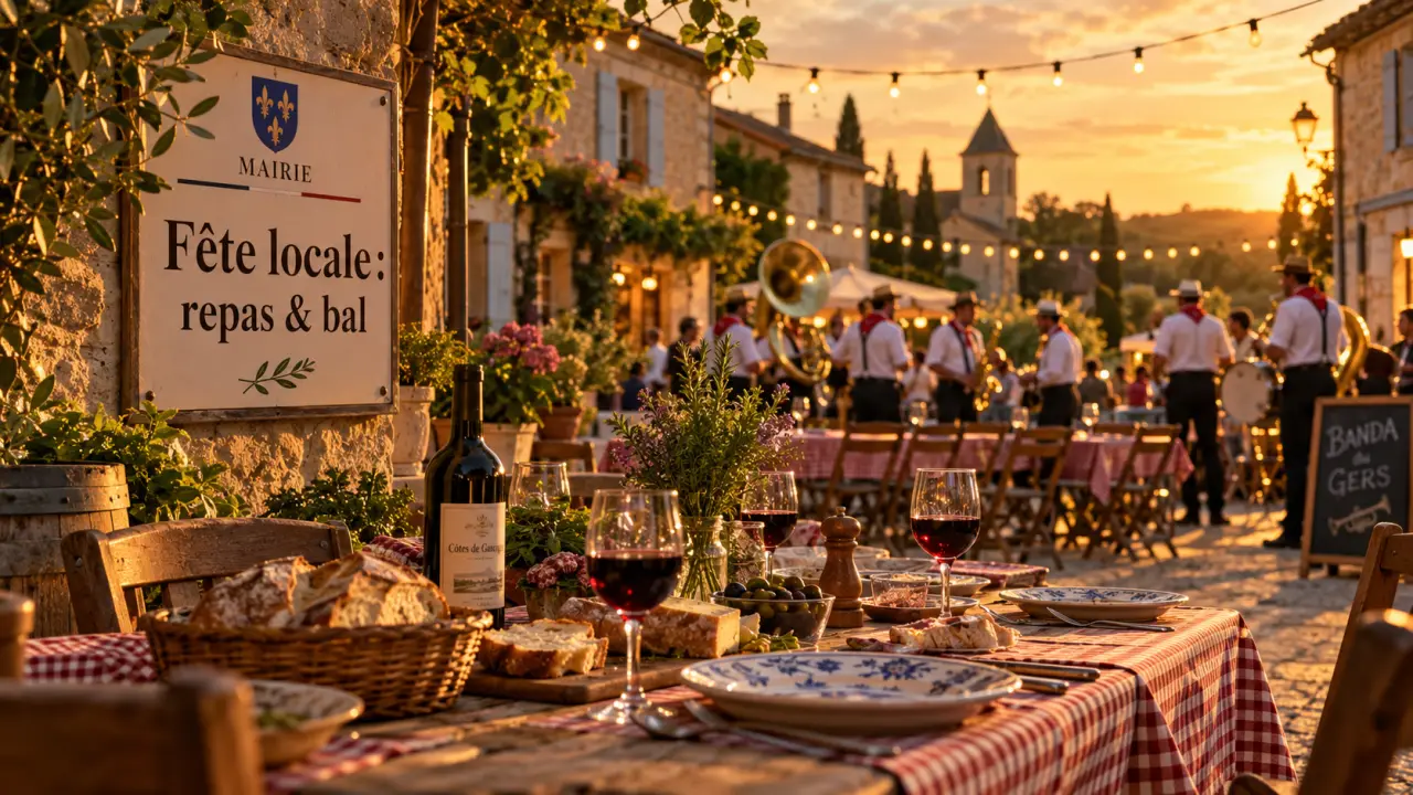 Fete locale Gers ce week end : table gourmande et banda en village