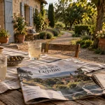 gite lupiac gers : table en terrasse, gîte de plain-pied accessible dans le Gers