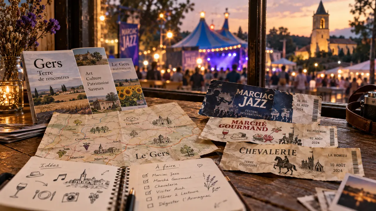 Manifestation dans le gers ce week end : billets Marciac Jazz, marché gourmand, chevalerie