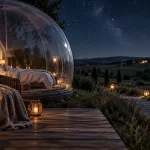 Nuit dans une bulle occitanie : ciel noir en Gers