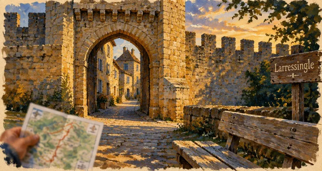 Larressingle, quel village visiter dans le Gers : porte et ruelle médiévales