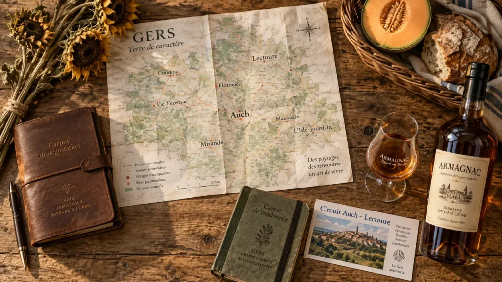 Tourisme dans le gers 32 : carte et dégustation d’armagnac près des bastides