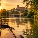 Tourisme fluvial gers sur la Baïse : bateau, écluse et bastide