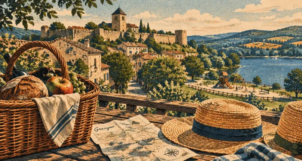 Tourisme dans le Gers en famille : villages faciles, baignades et journées sans fatigue