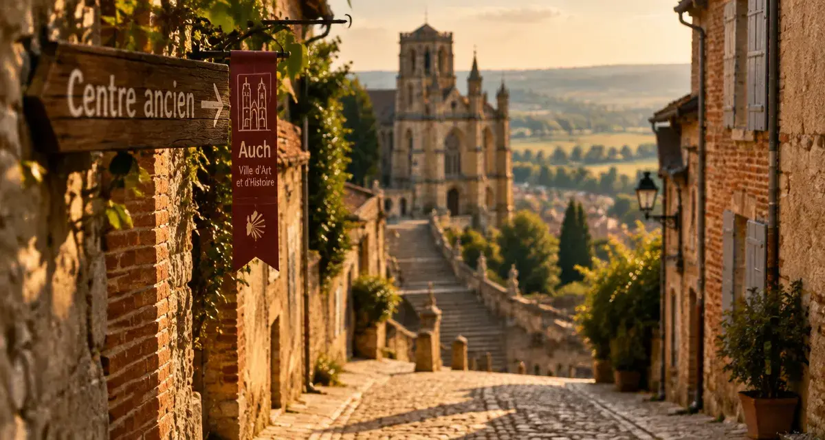 Ruelle d’Auch, ville du gers a visiter, cathédrale Sainte-Marie