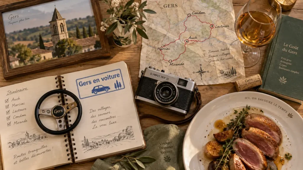 Visiter le Gers en voiture : route, carte et haltes gourmandes