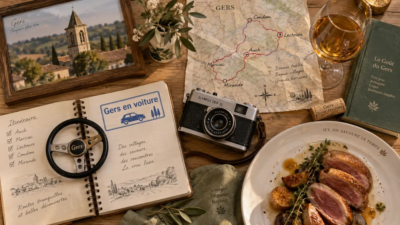 Visiter le Gers en voiture : route, carte et haltes gourmandes
